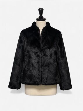 Vintage Genuine Black Rabbit Fur Jacket